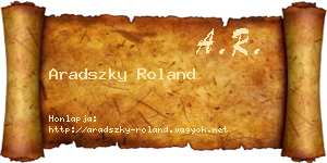 Aradszky Roland névjegykártya
